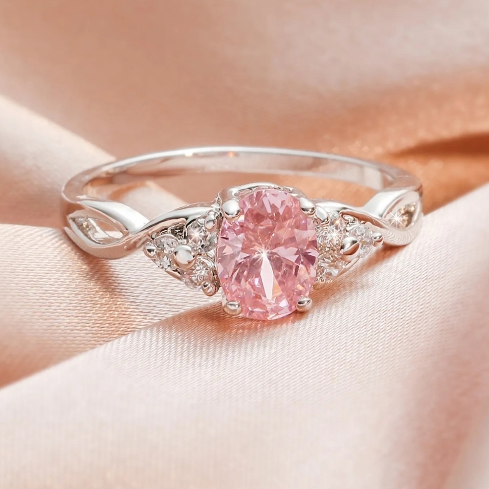 Pink Luxury Sparkly Diamond Ring